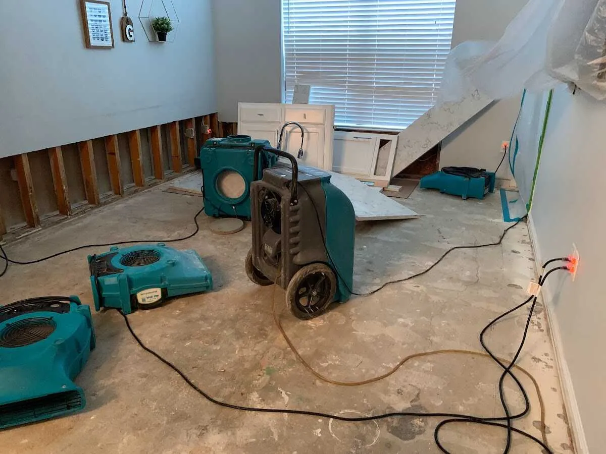 Dehumidifier in flood-cut room for Water Extraction & Removal in Hartselle
